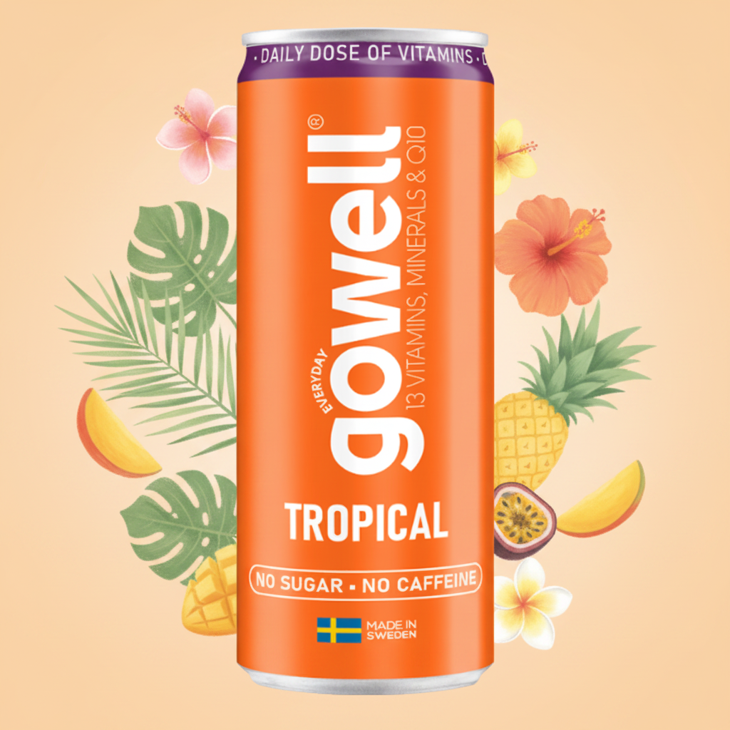 GoWell Tropical 33cl – Boisson Fonctionnelle Sans Sucre 13 Vitamines & Minéraux