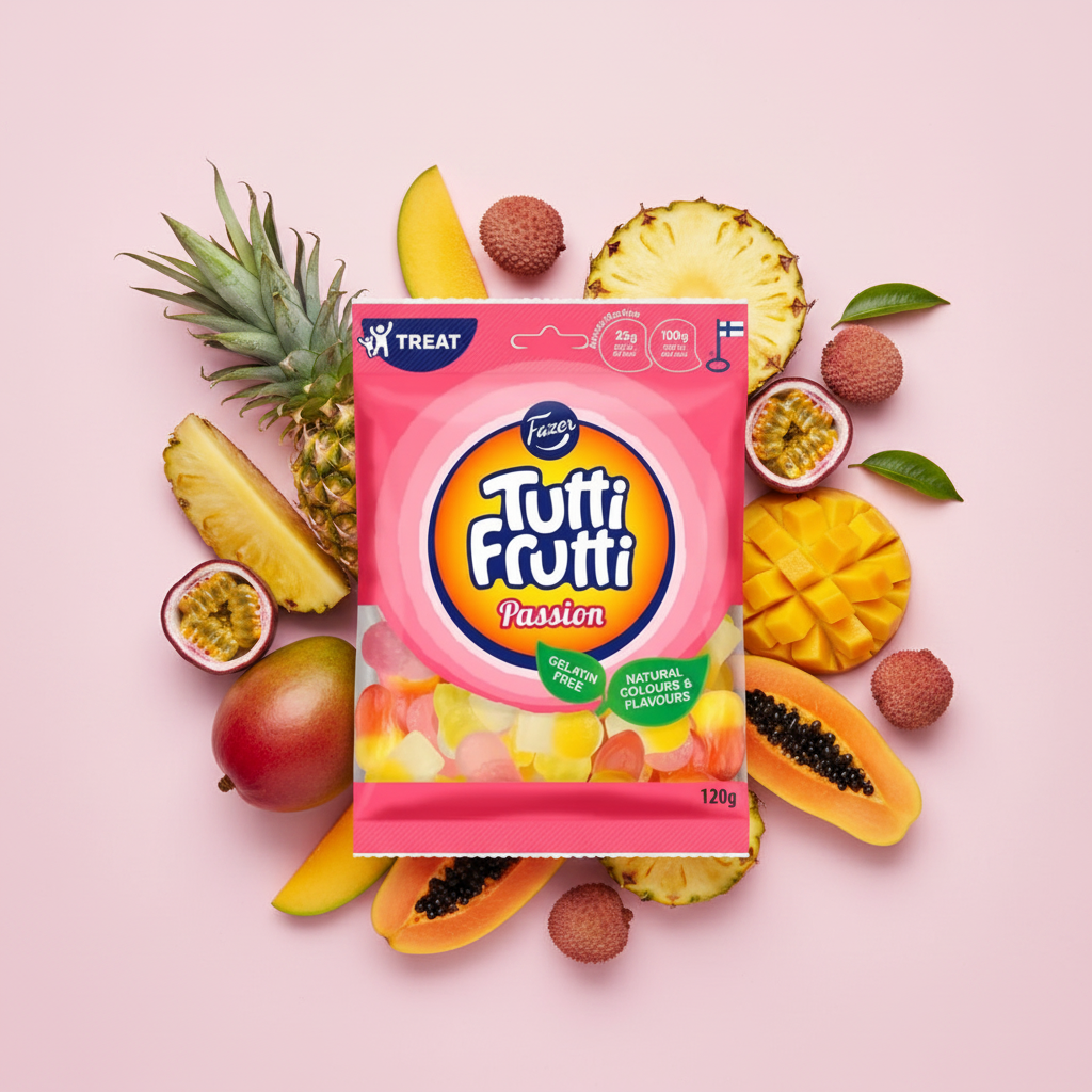 Bonbons suédois fazer tutti frutti passion 120g