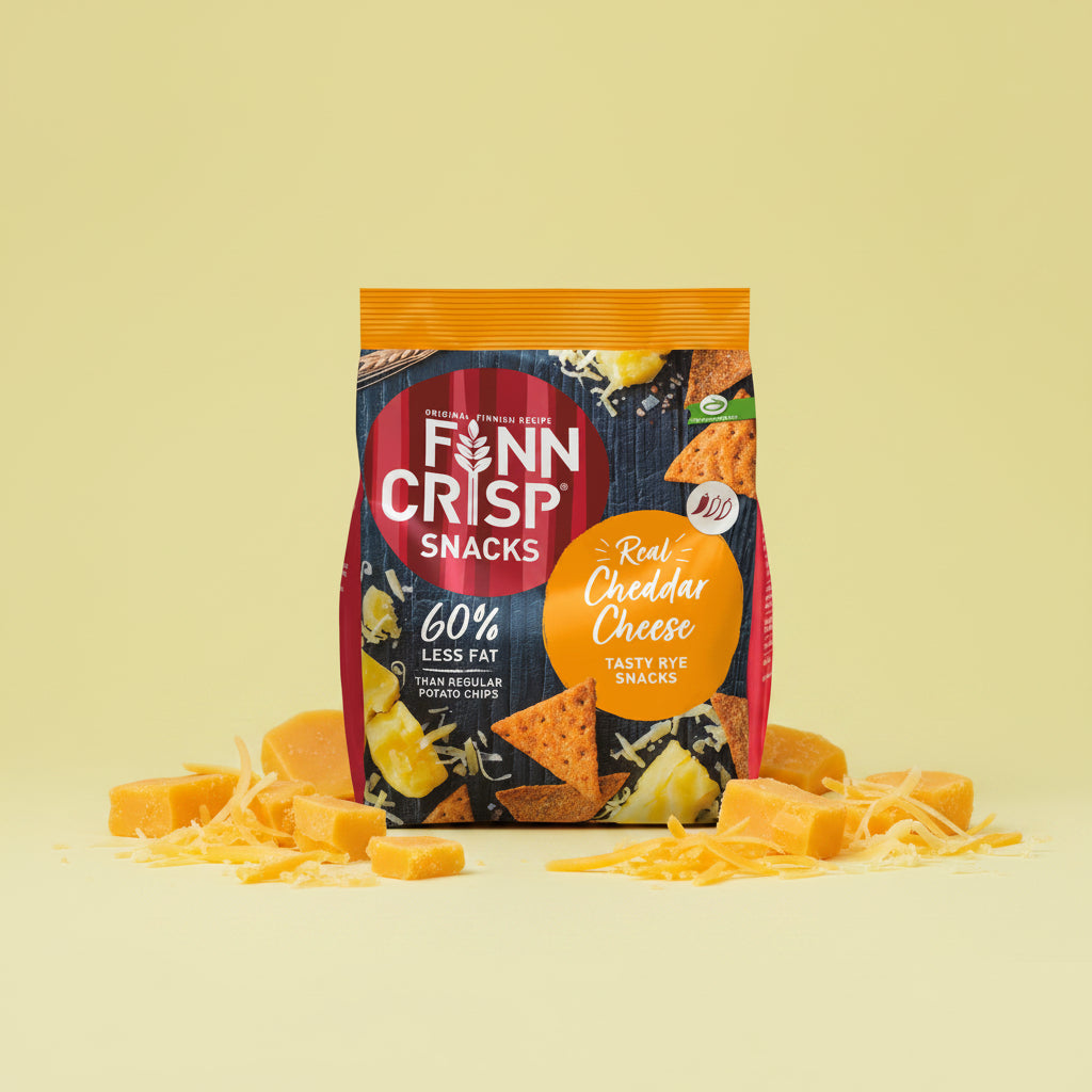 crackers finlandais finn crips snacks au cheddar et seigle complet 150g