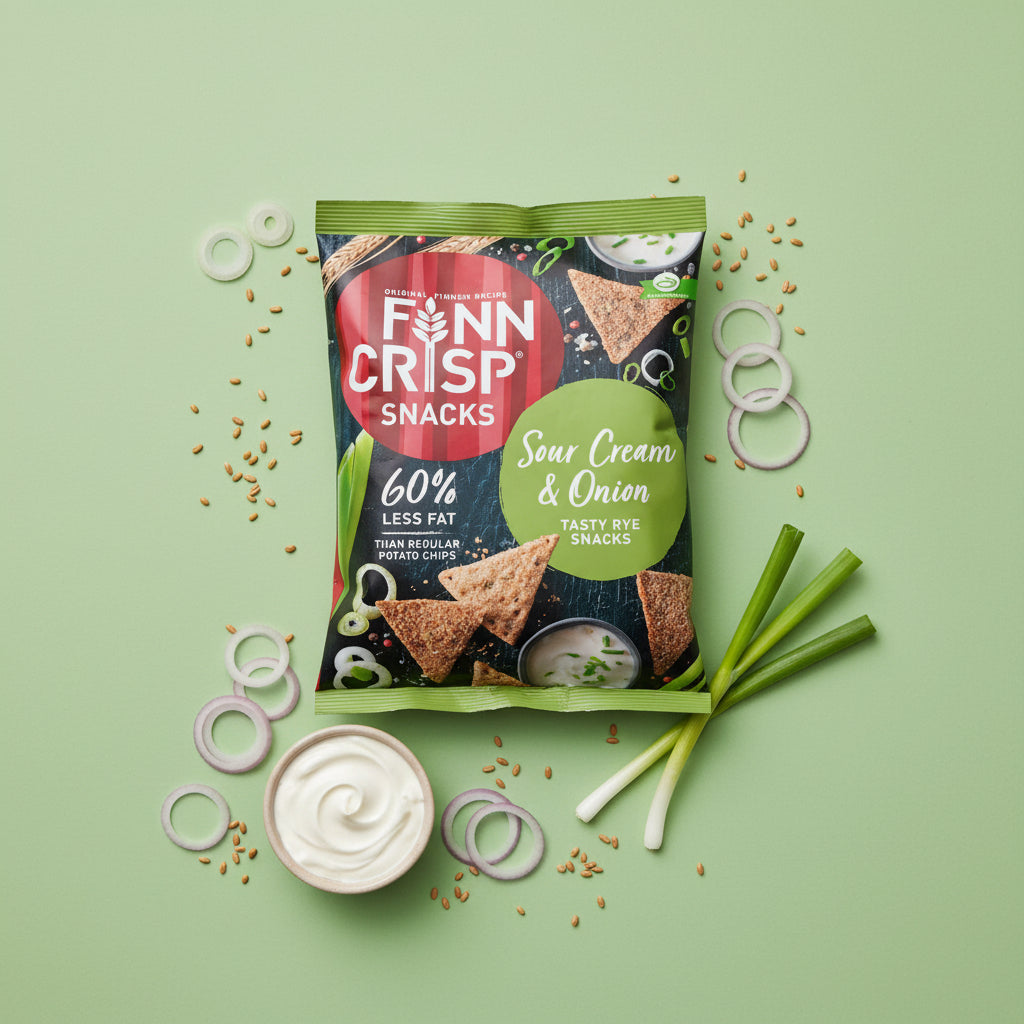 crackers finlandais finn crisp snacks crème fraiche et oignons 150g