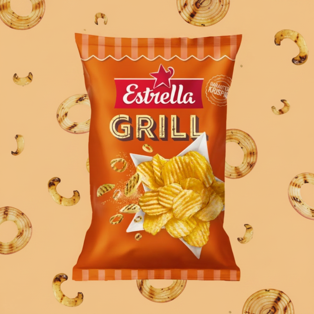 chips suédoises estrella grillchips à l'oignon grillé 40g
