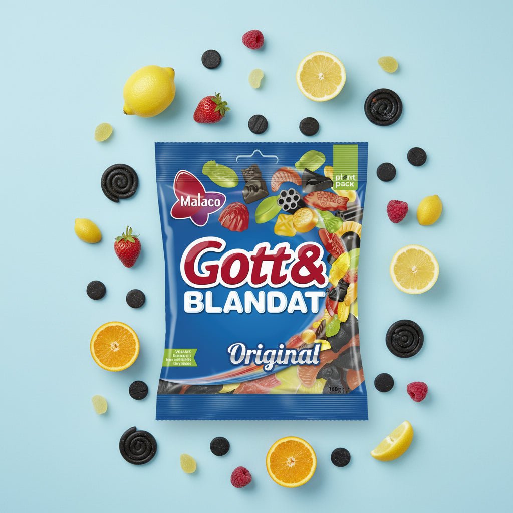 Malaco Gott & Blandat Original 50g – Bonbons Suédois Fruités & Réglisse Salée - Goudisse - 7330869127673