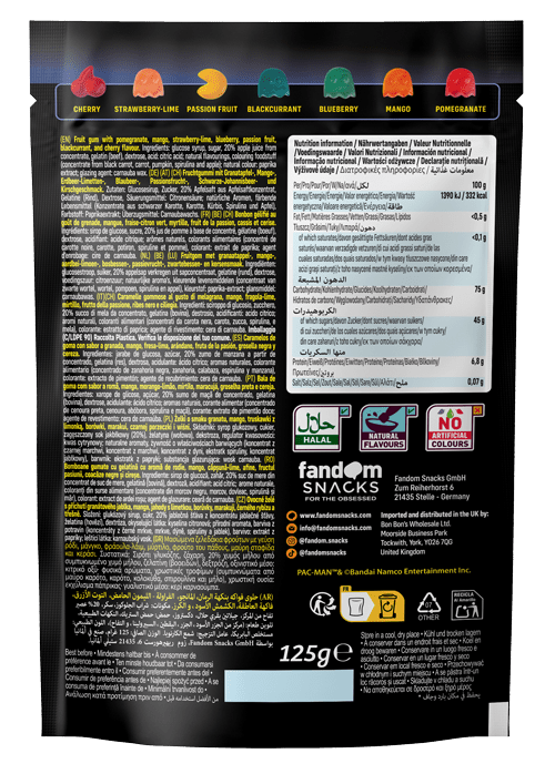 Pac-Man Multifruit – Bonbons Gélifiés aux Fruits 125g - Goudisse - 