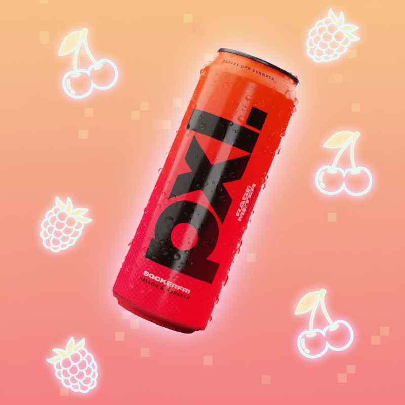 PXL Rage Meter 50cl – Energy Drink Sans Sucre Framboise & Cerise 200mg Caféine - Goudisse - 7350162600031