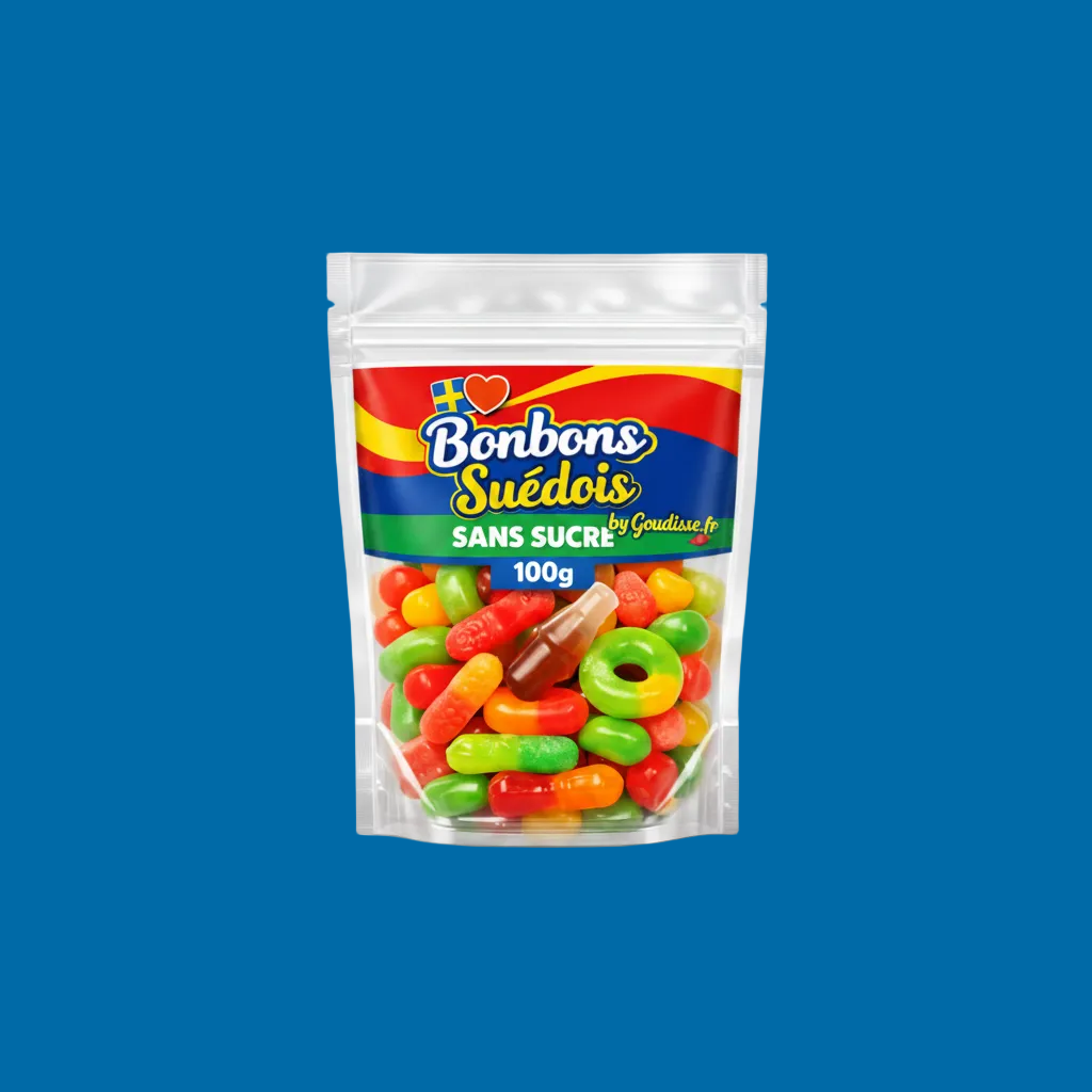 Sachet Pick & Mix de Bonbons Suédois Sans Sucre à partir de 100g - Goudisse - 