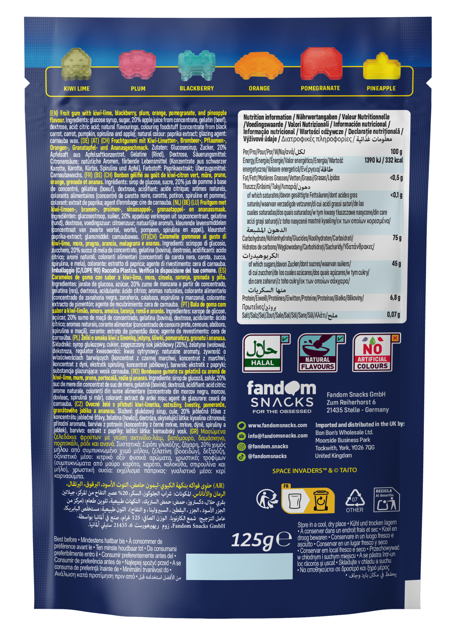 SPACE INVADERS™ Gummies 125g – Bonbons Gélifiés Multifruits Licence Officielle - Goudisse - 4260587813509