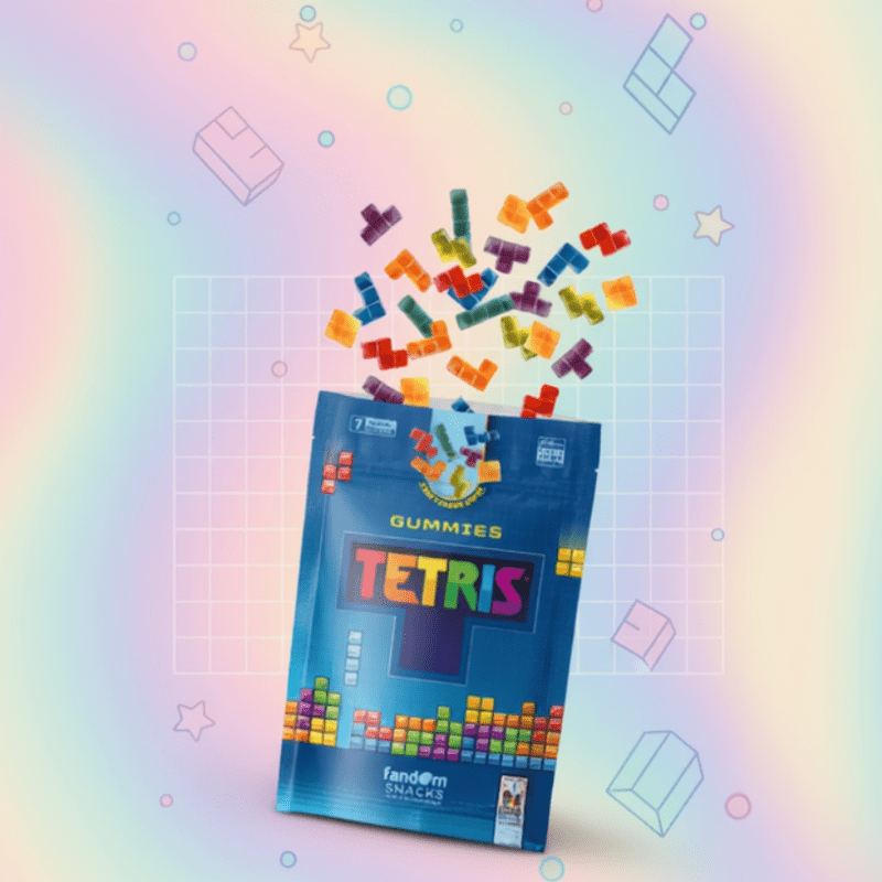 TETRIS™ Gummies 125g – Bonbons Gélifiés Fruités Officiels 4 Saveurs Vitamines C & E - Goudisse - 