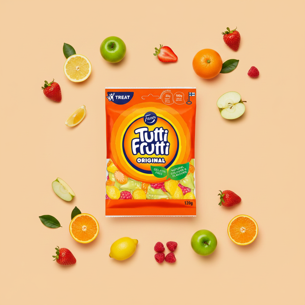 Bonbons suédois garer tutti frutti  bonbons fruités sans colorants artificiels 120g